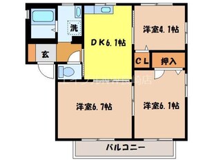 エスポワールREI　Ｂ棟の物件間取画像